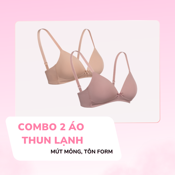 COMBO 2 Áo Ngực LOC Basic Thun Lạnh PREMIUM Mút Liền