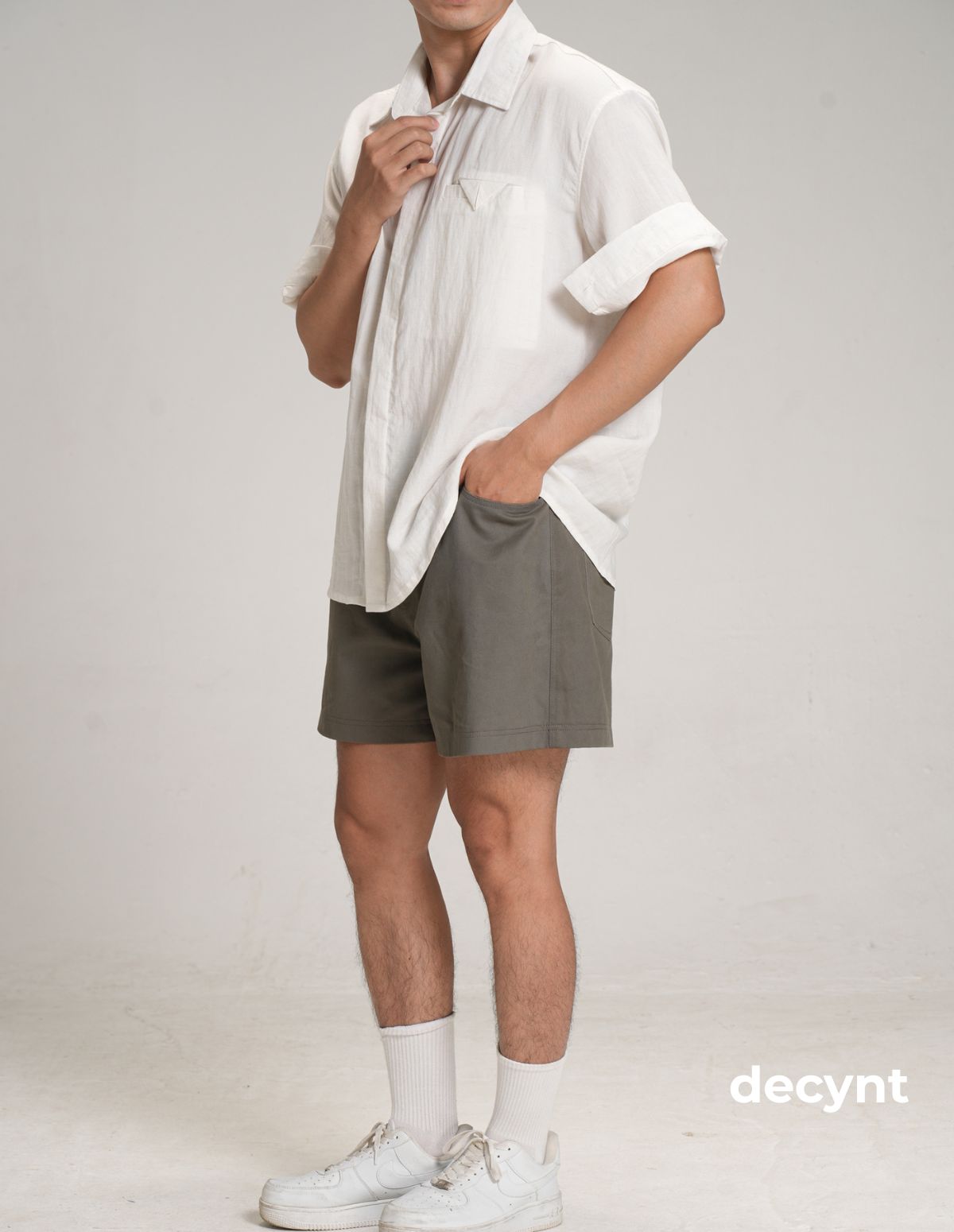 Relax Chino Shorts decynt - Quần short chất liệu kaki 100% cotton 300gsm dáng thoải mái form trên gối_thumbnail_9