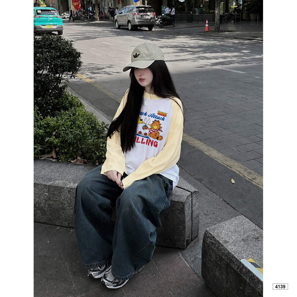 Áo thun boxy raglan tay dài Chilling Miucho 4139_thumbnail_3