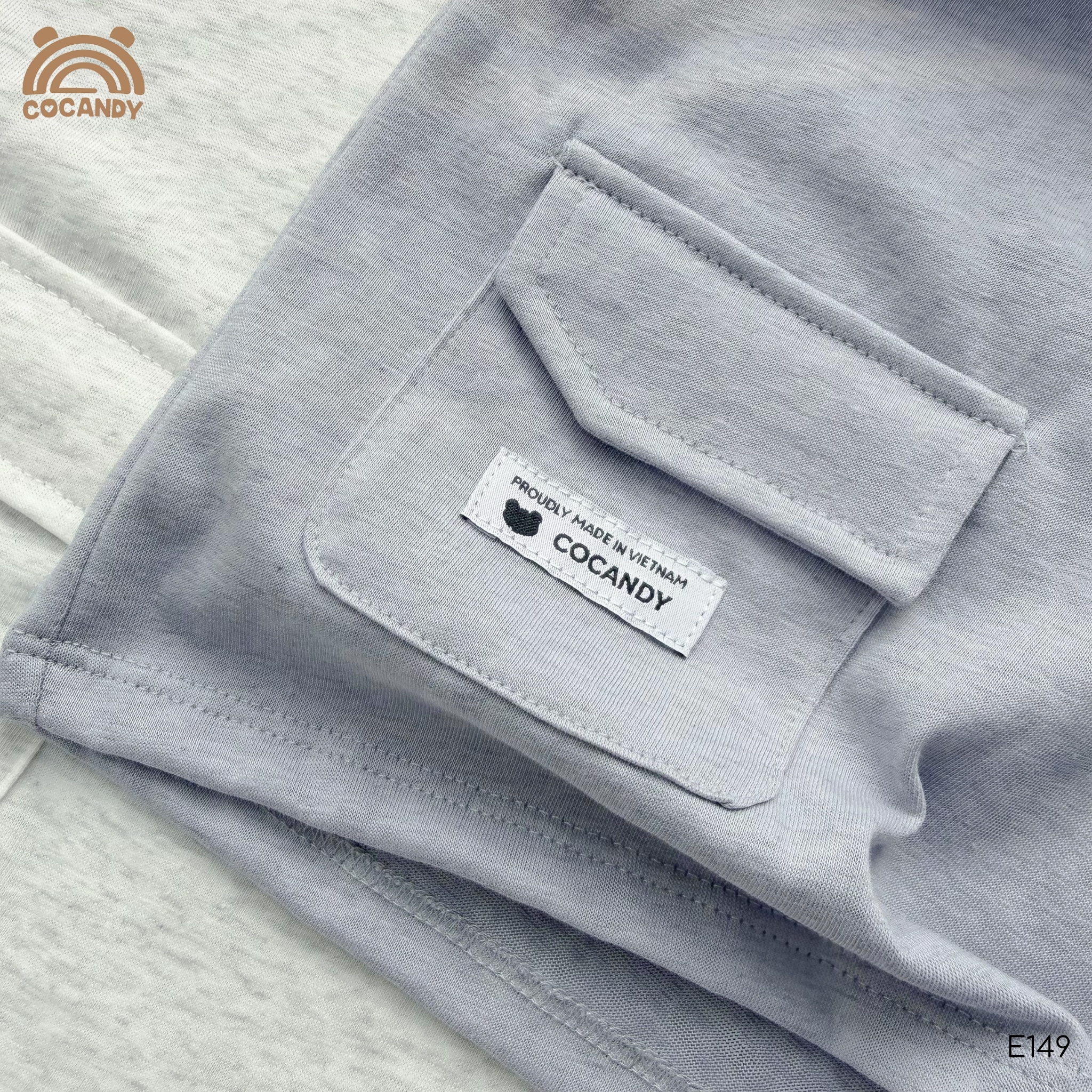 Áo cộc thun XANH GHI phối túi lệch CCD_thumbnail_5