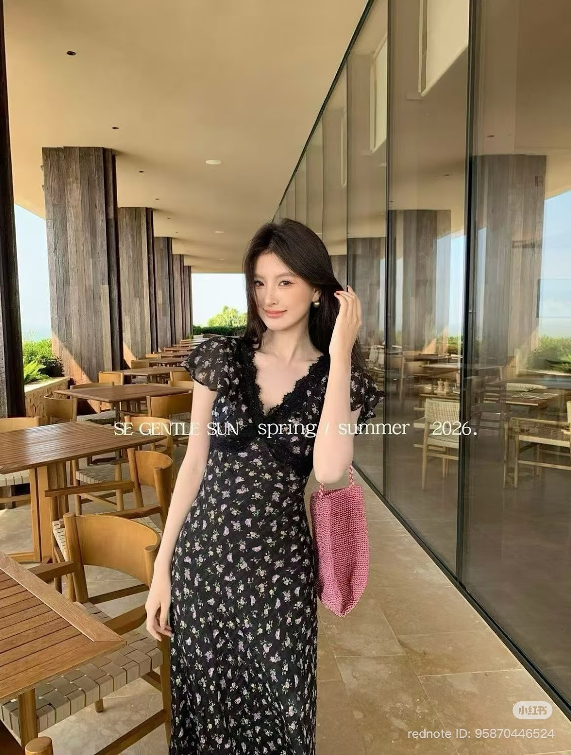 Lucas - Váy hoa tay hến bom phối viền ren chân xòe dáng maxi_thumbnail_13