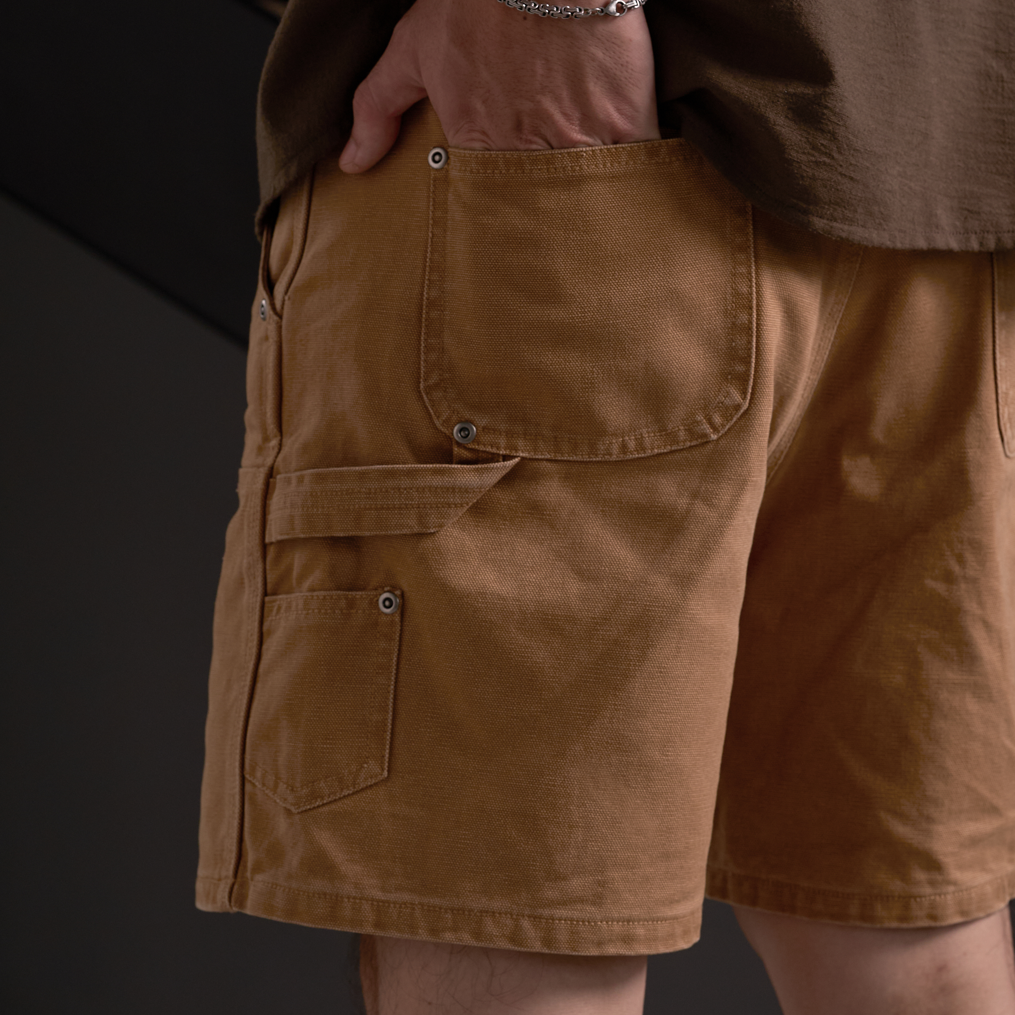 IMPERFECT - QUẦN SHORT DOUBLEKNEE VẢI CANVAS 420GSM DÀY DẶN, PHONG CÁCH ĐƯỜNG PHỐ NAM MENSWEAR_thumbnail_9