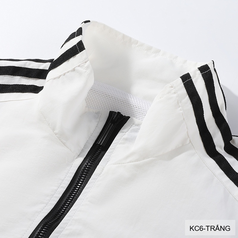KC6 - Áo khoác nam thể thao cổ đứng tay dài chống mài mòn, thoáng khí, 3 màu trắng xanh lá đen_thumbnail_11