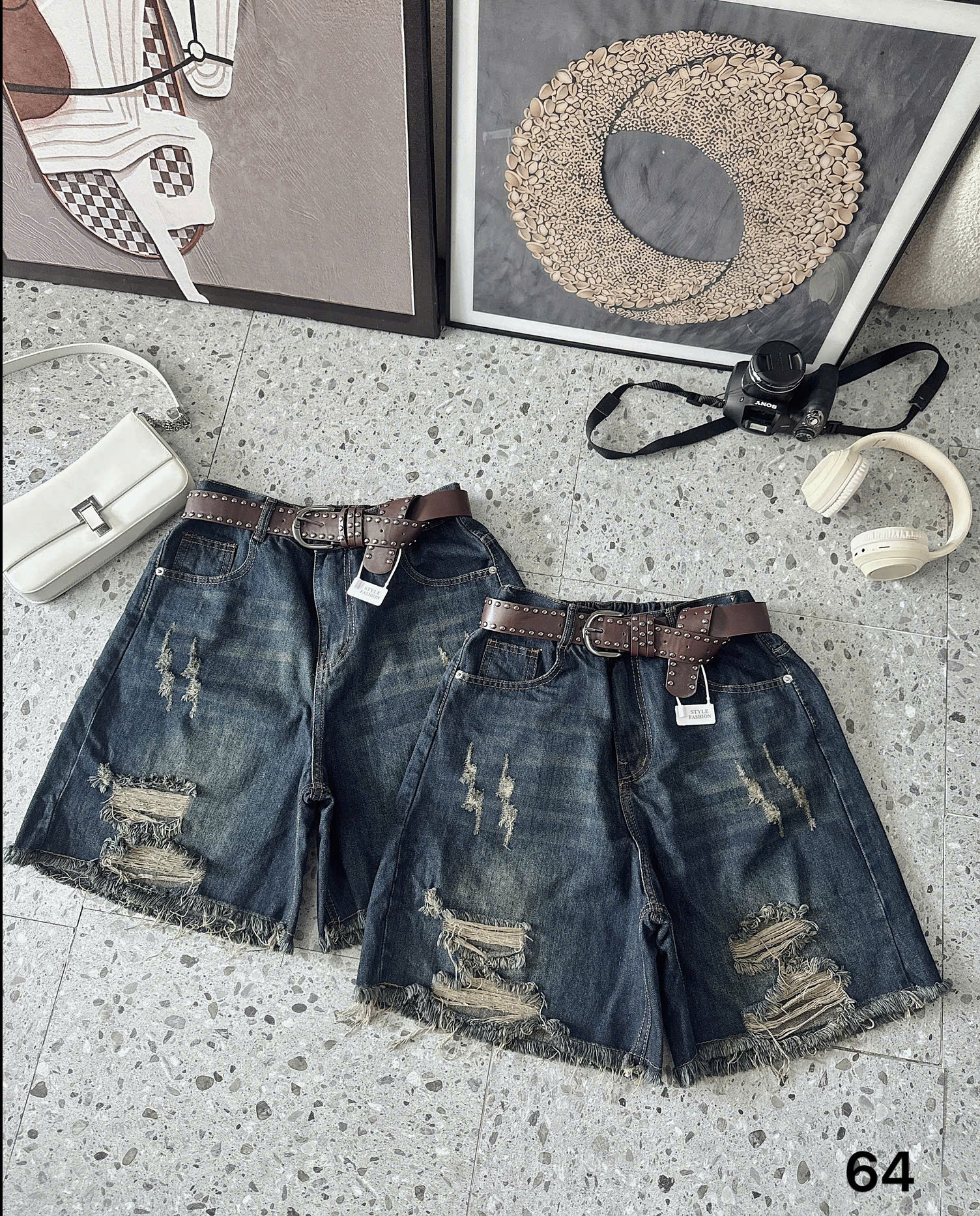 BIGSIZE NỮ - Quần short jean lửng rách lưng thun dành cho nàng béo 55-90kg T-QSJ64_thumbnail_2