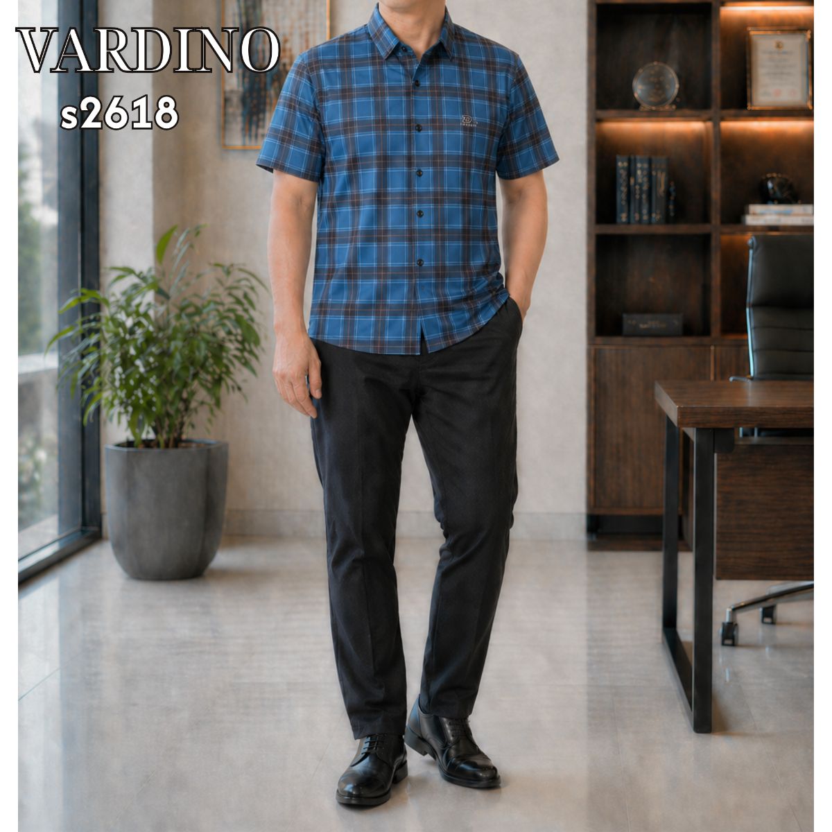 Sơ mi hoạ tiết kẻ Vardino S2618_thumbnail_4
