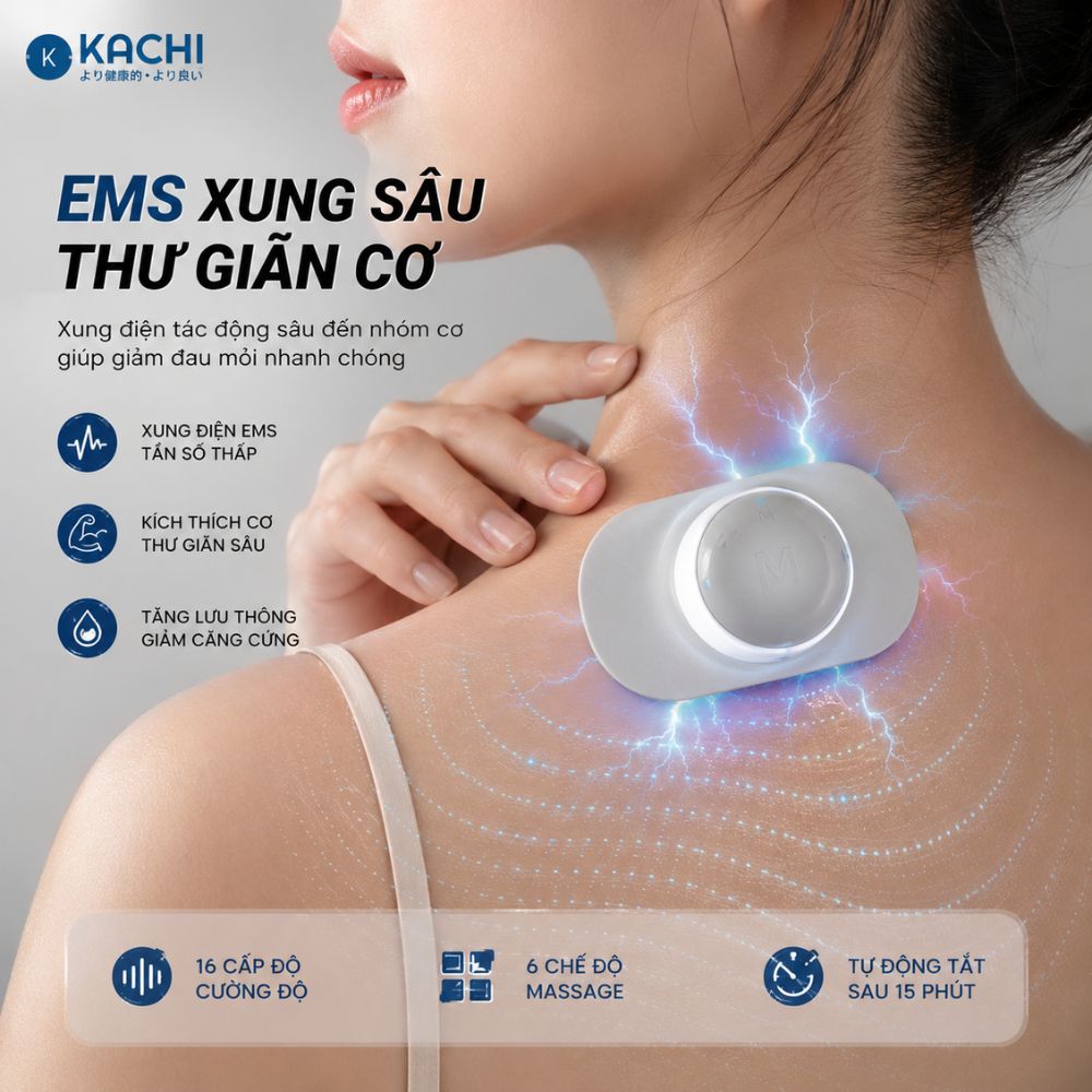 Máy Châm Cứu Xung Điện Không Dây Kachi MK398 giảm đau mỏi cổ vai gáy_thumbnail_3