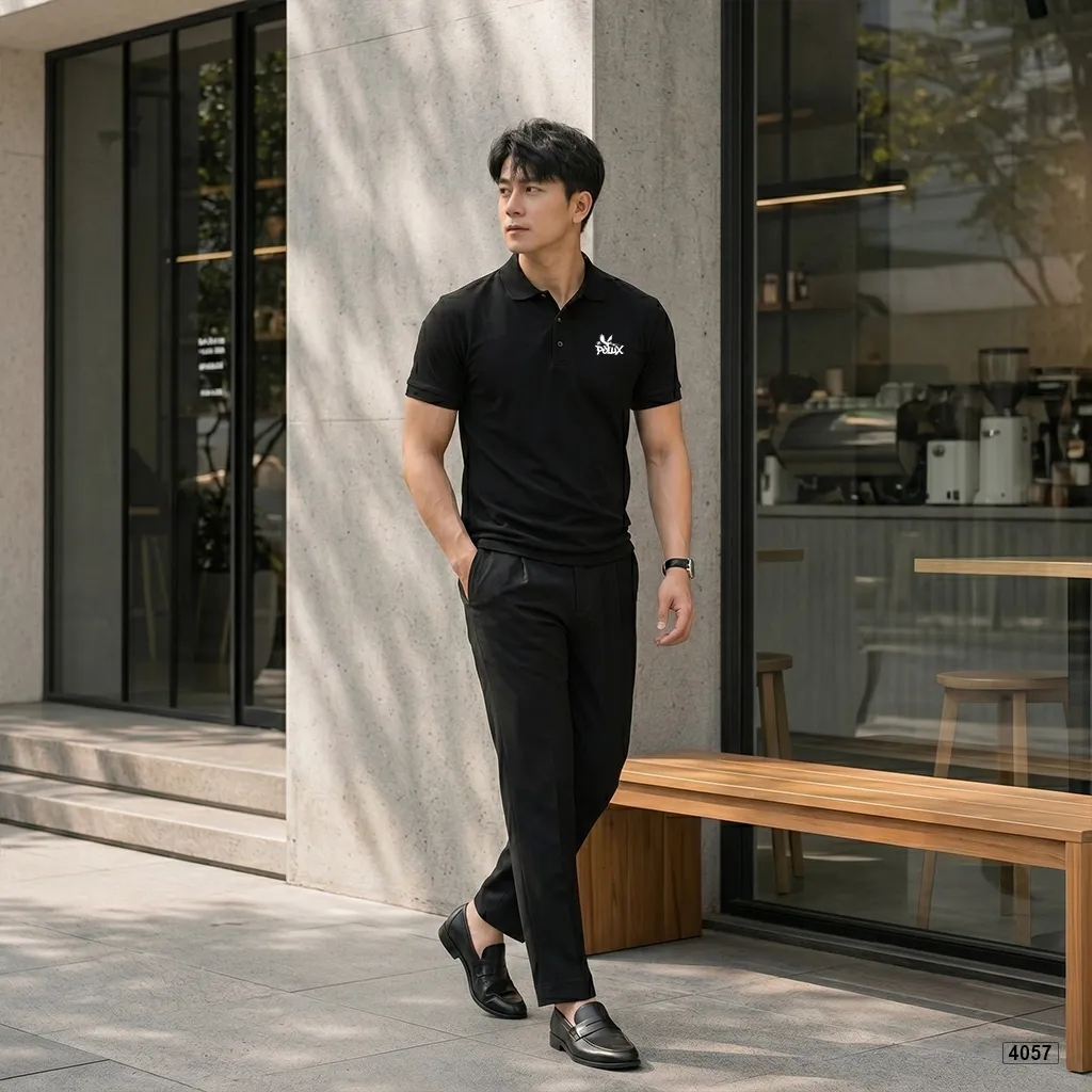 Áo polo nam chất poly thoáng mát basic logo Polux 4057_thumbnail_5
