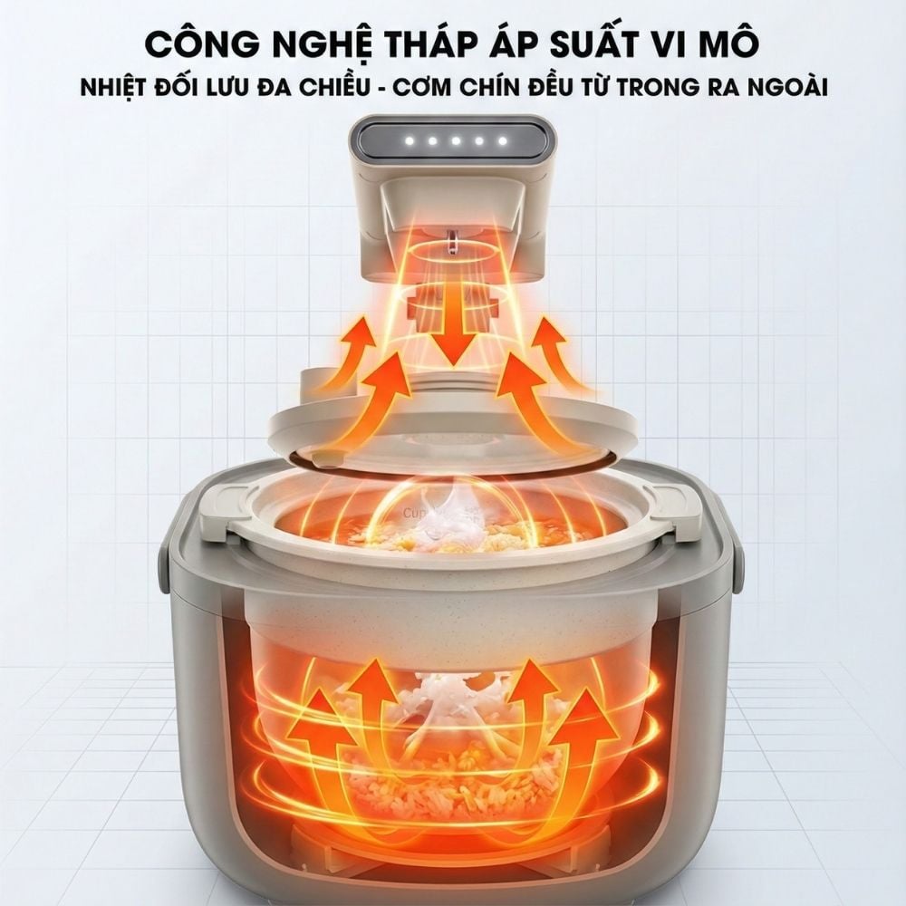 Nồi Cơm Điện Áp Suất Lòng Sứ Dưỡng Sinh Mishio MK396 dung tích 0.8L cho 1-2 người – Bí Quyết Cho Cơm Gạo Lứt_thumbnail_7