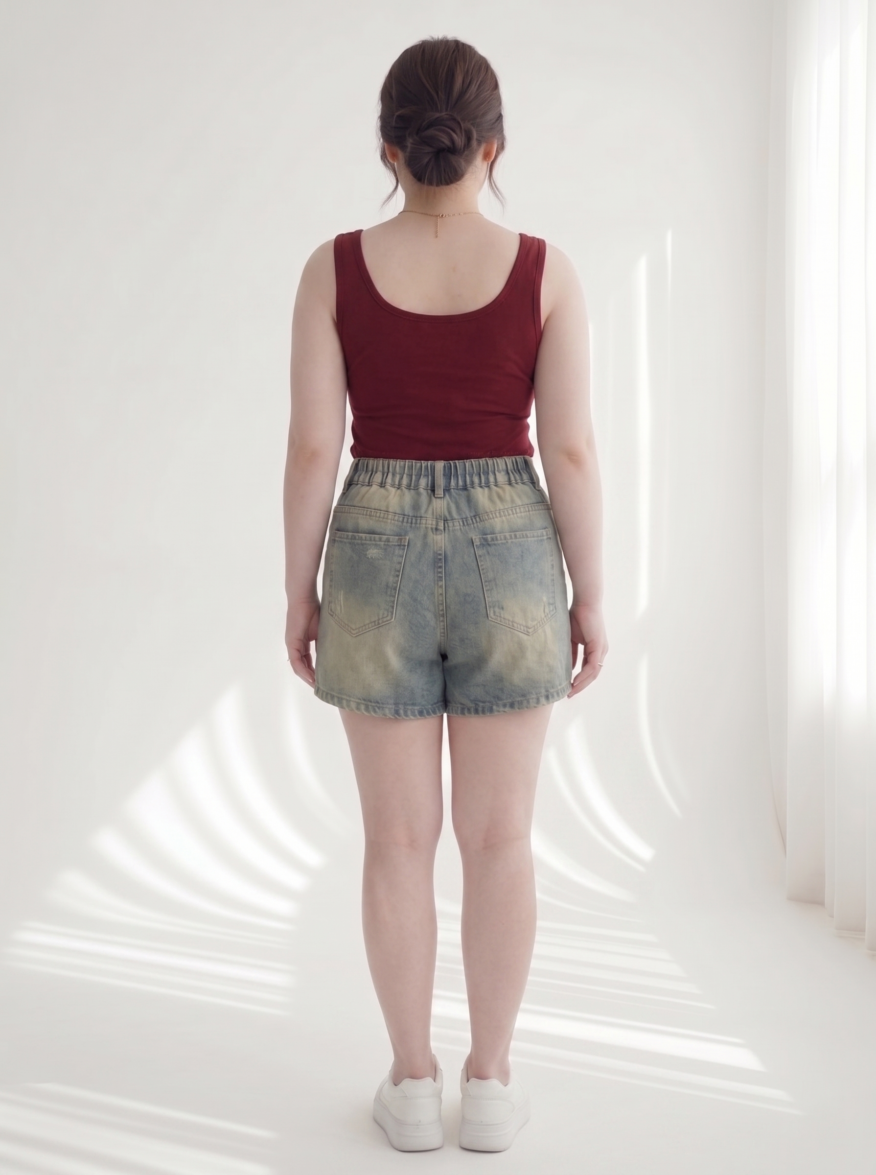 Quần Short Jean Lưng Thun Thêu Chữ Thập Bigsize Gọn Đùi - Xanh Đậm/Xanh Bụi - Vừa 55-90kg - T-QSJ1318_thumbnail_4