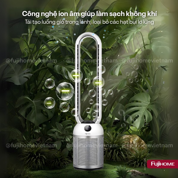 Quạt không cánh tích hợp lọc không khí bằng HEPA, màng lọc Ion bạc Fujihome BF307DC HEPA_thumbnail_8