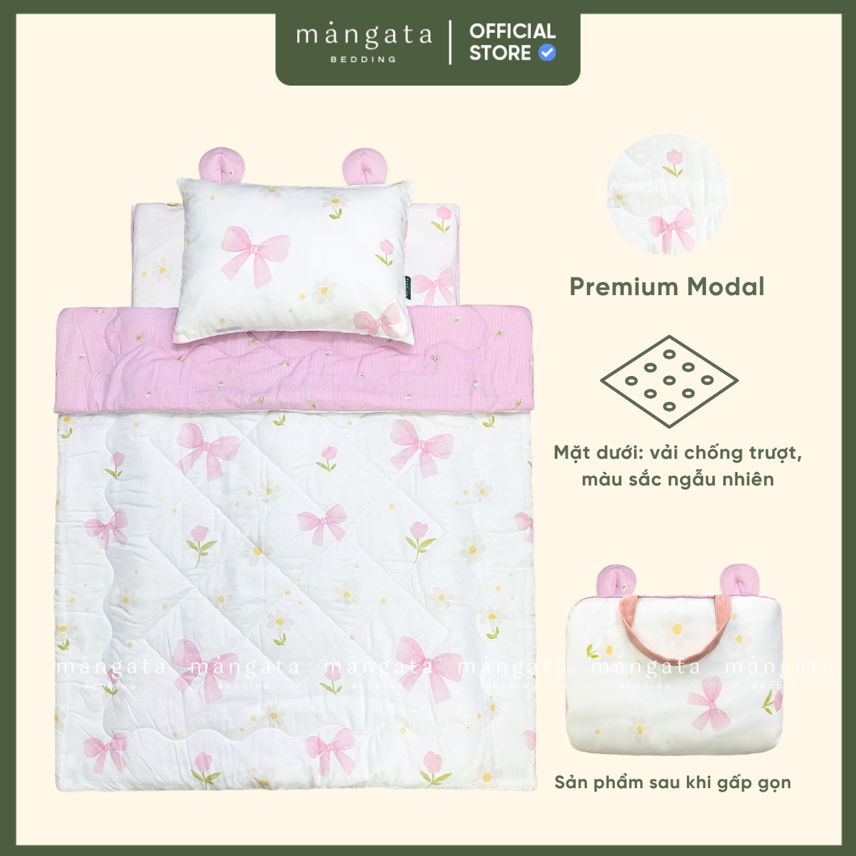 Mẫu Nơ hồng - Bộ chăn gối gấp gọn đi học_thumbnail_1