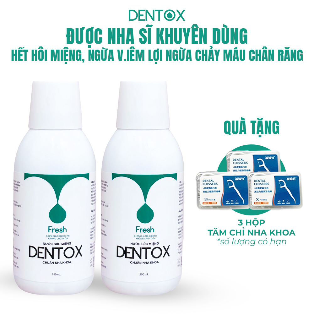 COMBO 2 CHAI Nước súc miệng Chuẩn Y khoa Dentox Khử hôi miệng Không cồn không cay 250ml_thumbnail_7