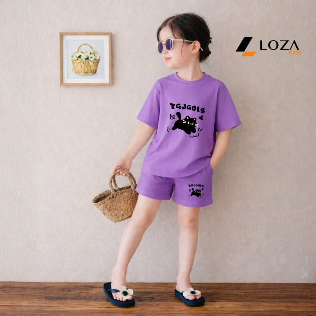 Set bộ bé gái hình mèo đen TGJGOIS - Kids SB652_thumbnail_2