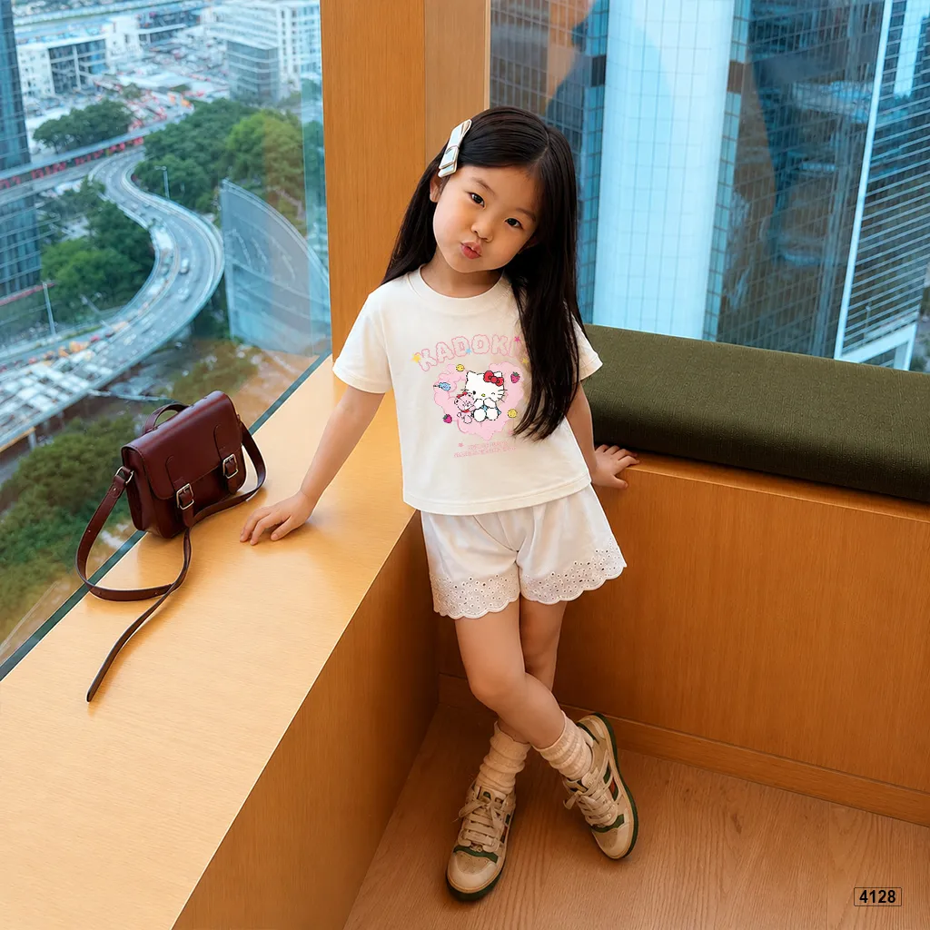 Áo thun bé gái mèo con đáng yêu Kado 4128_thumbnail_4