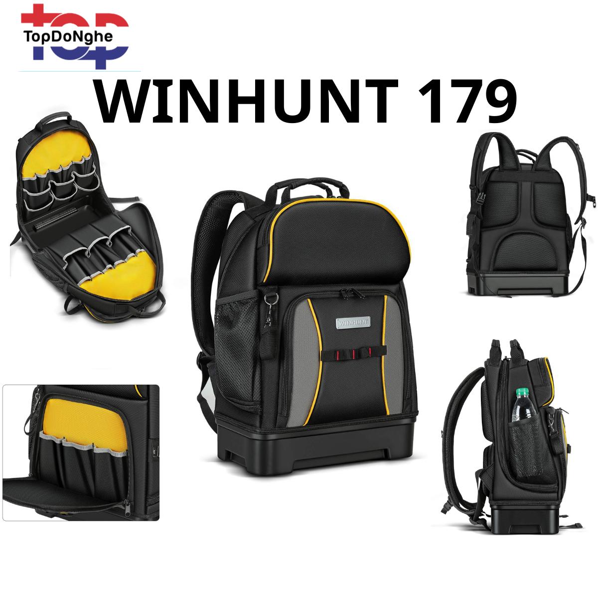 Balo đựng đồ nghề WINHUNT 179 & ACTO 221 – Balo kỹ thuật đế nhựa chống nước, ngăn laptop, vải Oxford siêu bền, đựng dụng cụ sửa chữa điện nước_thumbnail_1