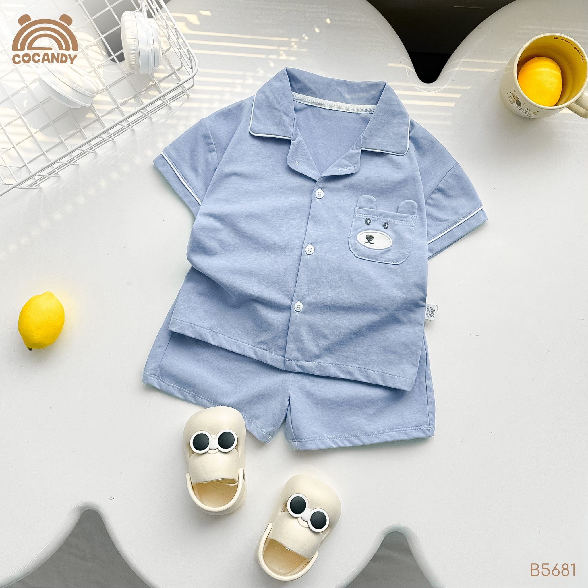 Bộ cộc pijama XANH DƯƠNG túi cún_thumbnail_1