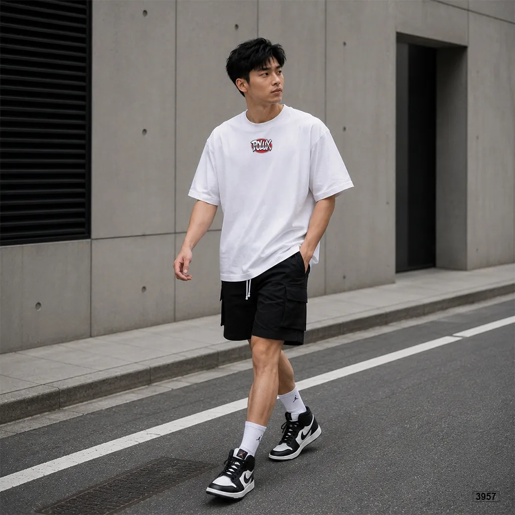 Áo thun nam form rộng basic logo Polux streetwear 3957_thumbnail_6