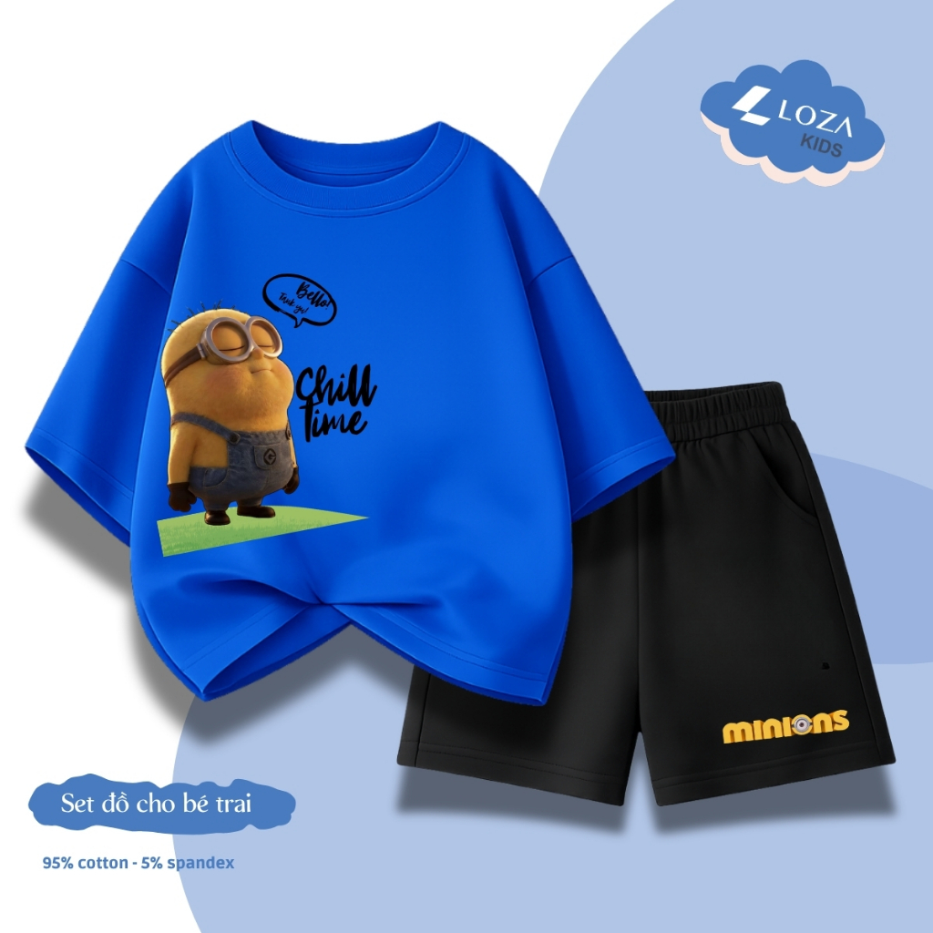 Set bộ bé trai, bé gái hình Minions Chill time - Loza Kids SB651_thumbnail_1