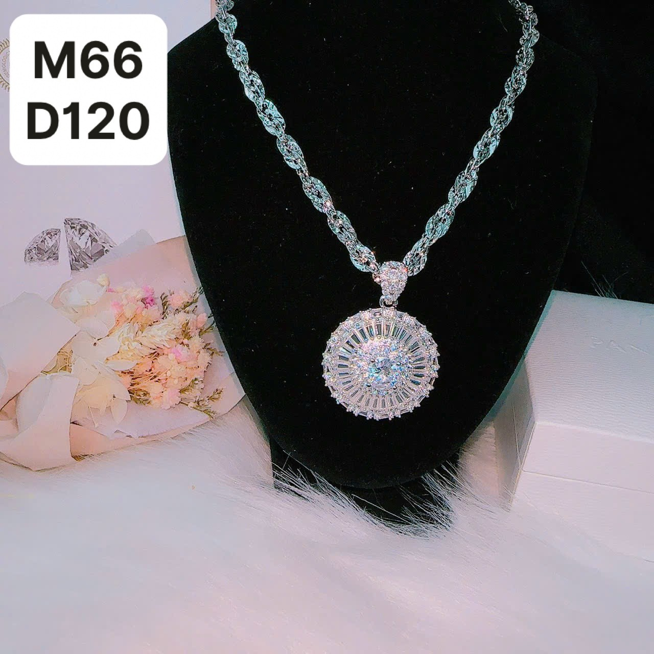 Dây Xoắn Tròn Bạch Kim Mặt M66