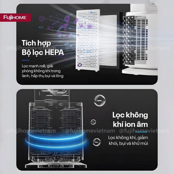 Quạt không cánh tích hợp lọc không khí cao cấp HEPA và Ion Fujihome BF-05R-HEPA ._thumbnail_7