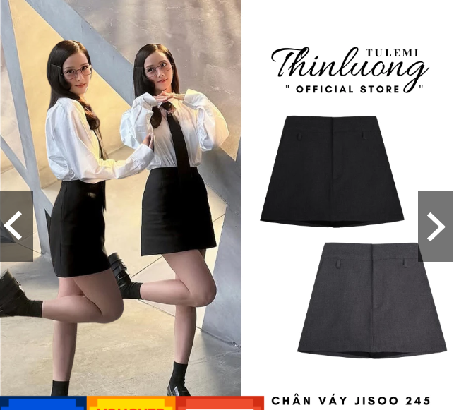Chân váy nữ chữ a chân váy hack dáng chân váy nữ ngắn tôn dáng mùa hè Jisoo màu đen và xám