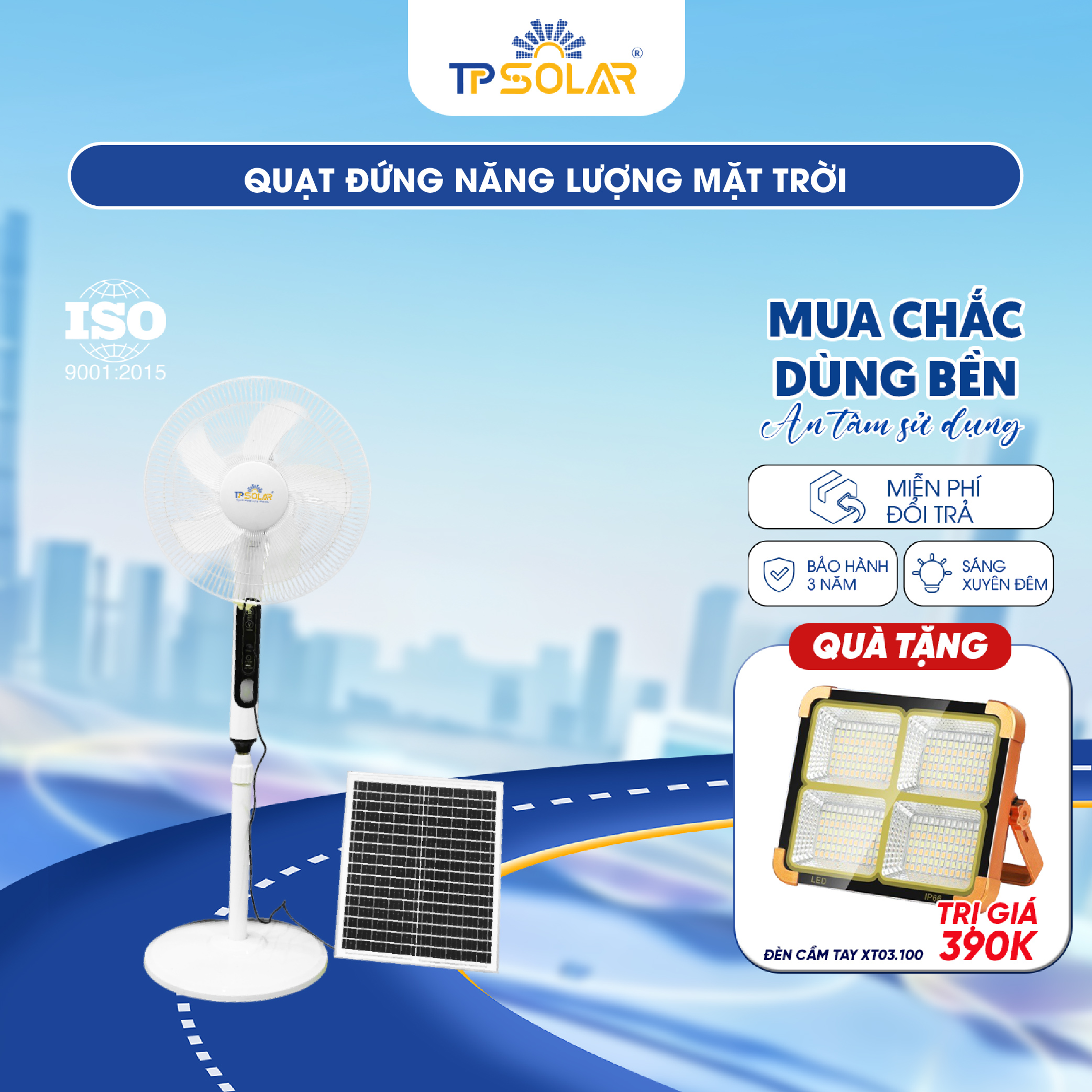 Quạt đứng năng lượng mặt trời