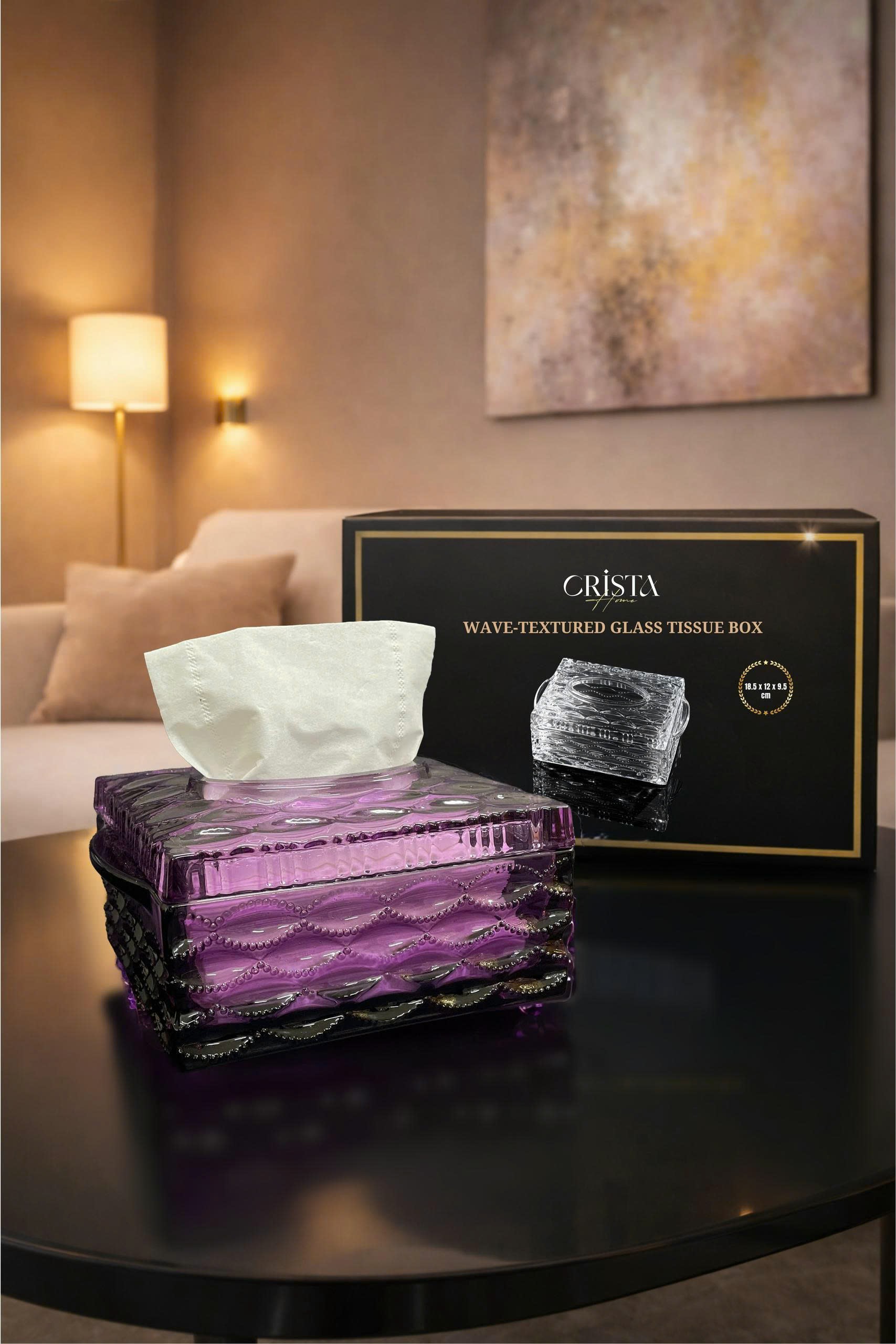 Hộp đựng giấy ăn vân sóng 18.5*12*9.5cm Crista home_thumbnail_13