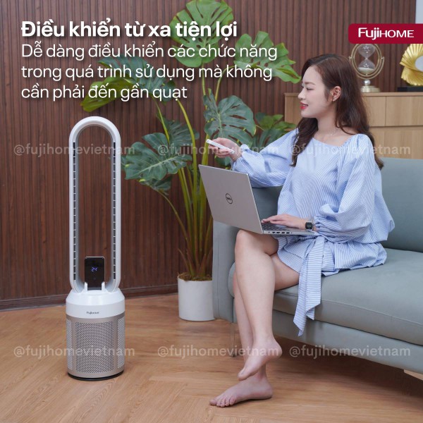 Quạt không cánh tích hợp lọc không khí bằng HEPA, màng lọc Ion bạc Fujihome BF308DC HEPA_thumbnail_10
