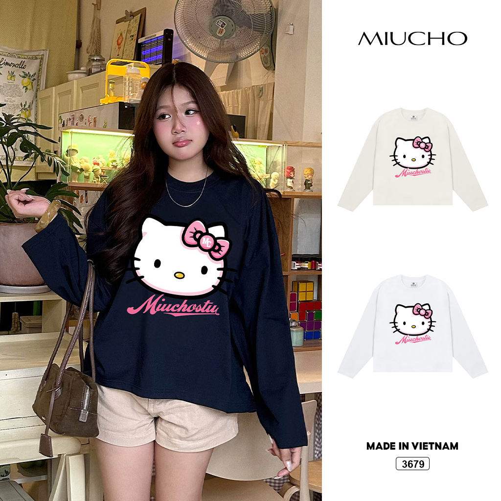 Áo tay dài boxy form rộng Kittie Miucho 3679