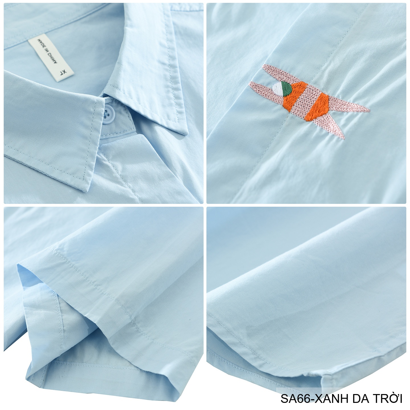 SA66 - Áo sơ mi nam ngắn tay thêu cá kiểu Nhật, cotton 100%, form rộng thoải mái, phong cách tươi mới_thumbnail_11