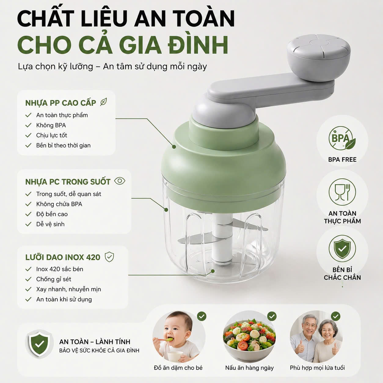 Máy Xay Tỏi Ớt Cầm Tay Mishio MK463 - Xoay tay siêu bền, dễ tháo lắp vệ sinh_thumbnail_12