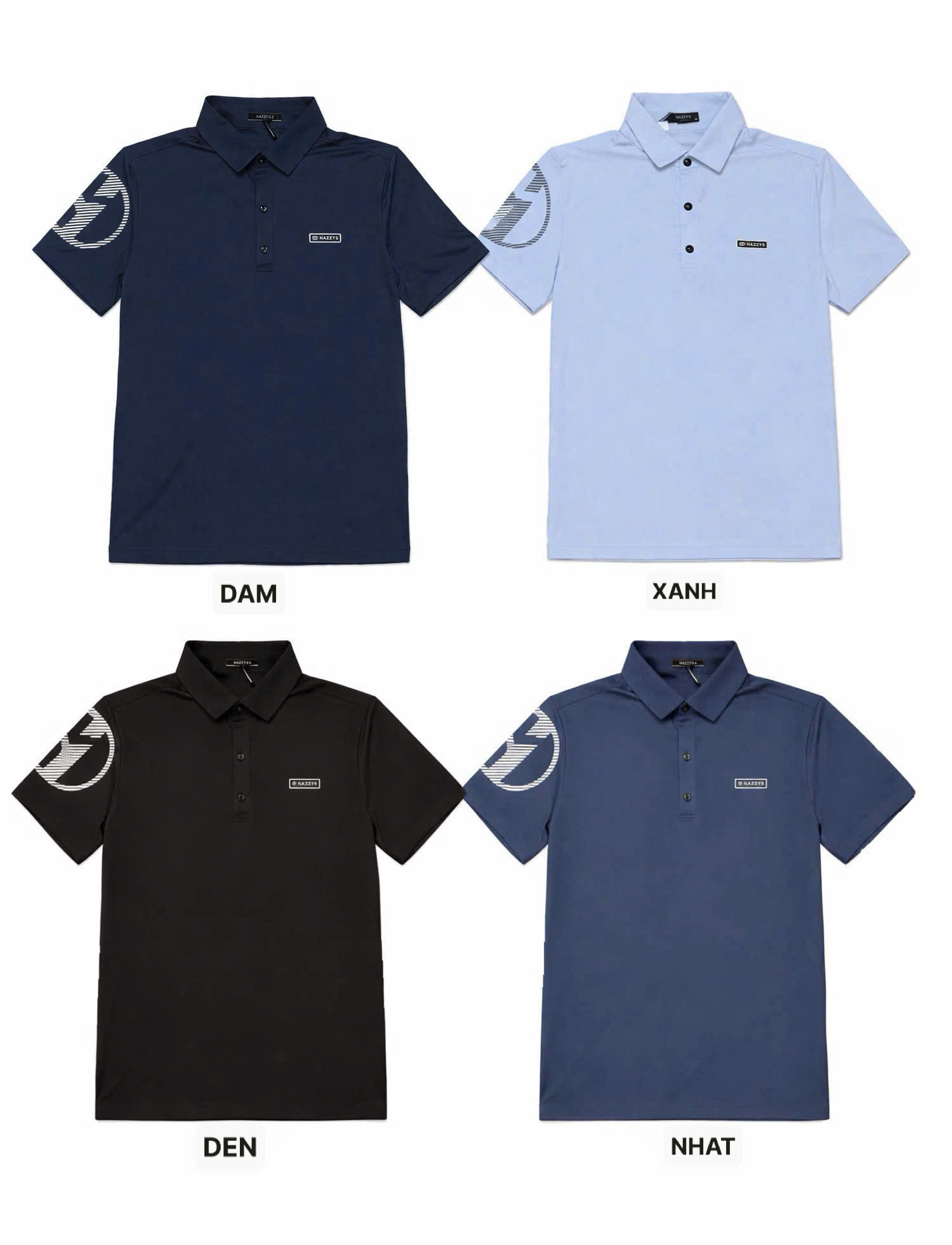 86  ÁO POLO NAM HAZZYS GOLF 4 MÀU