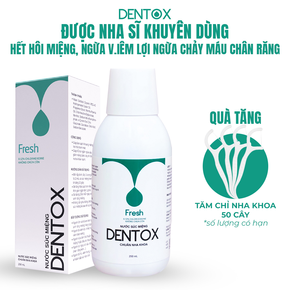 Nước Súc Miệng Chuẩn Y Khoa Dentox - Khử Hôi Miệng Giảm Viêm Nướu - Không Cồn Không Cay 250ml_thumbnail_8