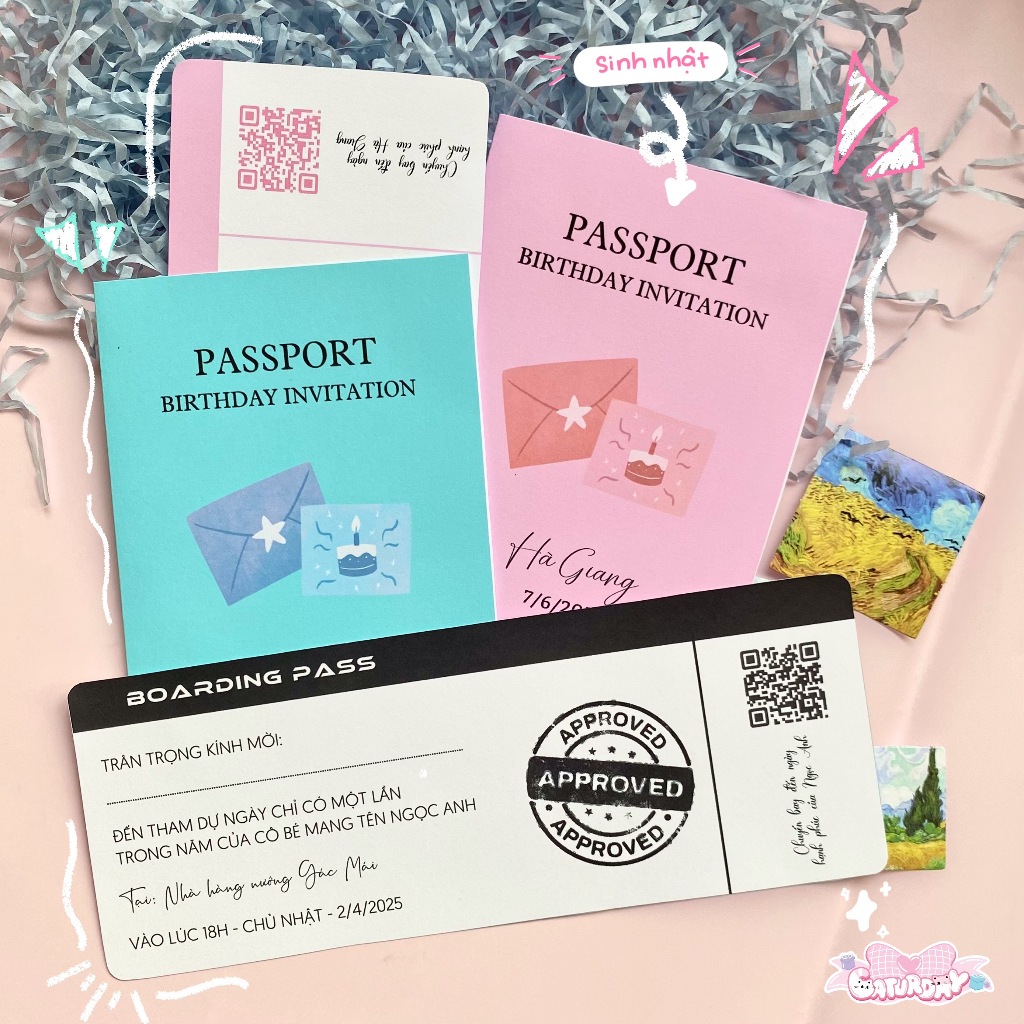 PASSPORT THƯ MỜI TỐT NGHIỆP , THIỆP MỜI SINH NHẬT