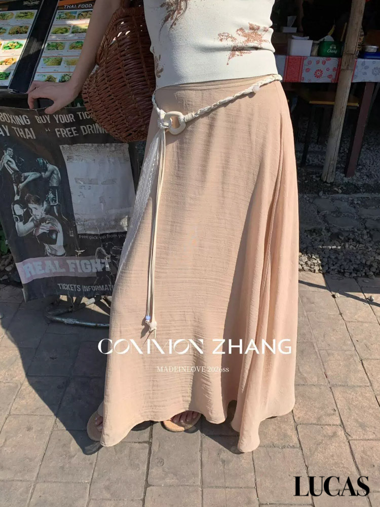 Chân váy dáng xòe cạp chun + belt da tết mặt gỗ_thumbnail_9