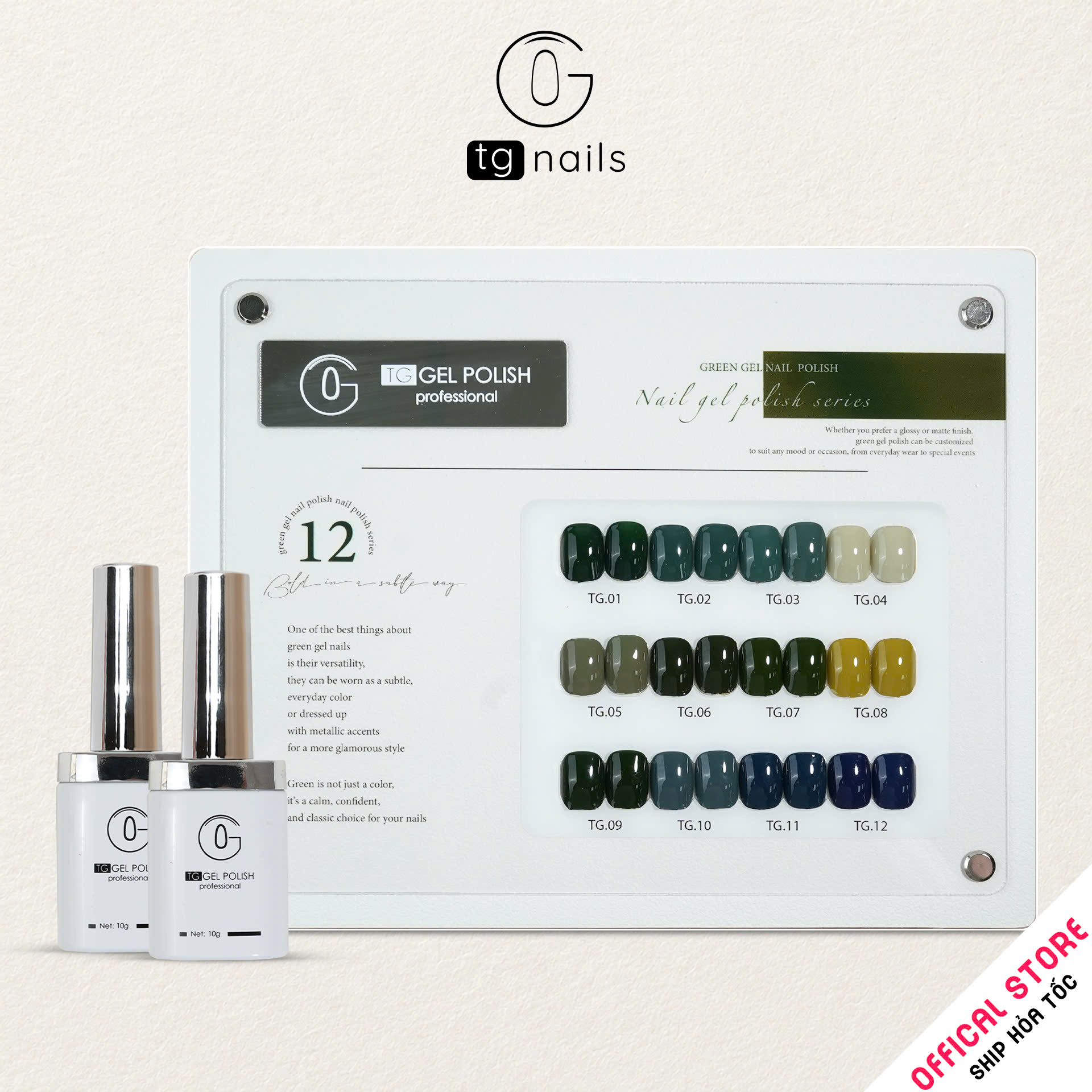 Combo 12 màu sơn gel Xanh kèm bảng màu