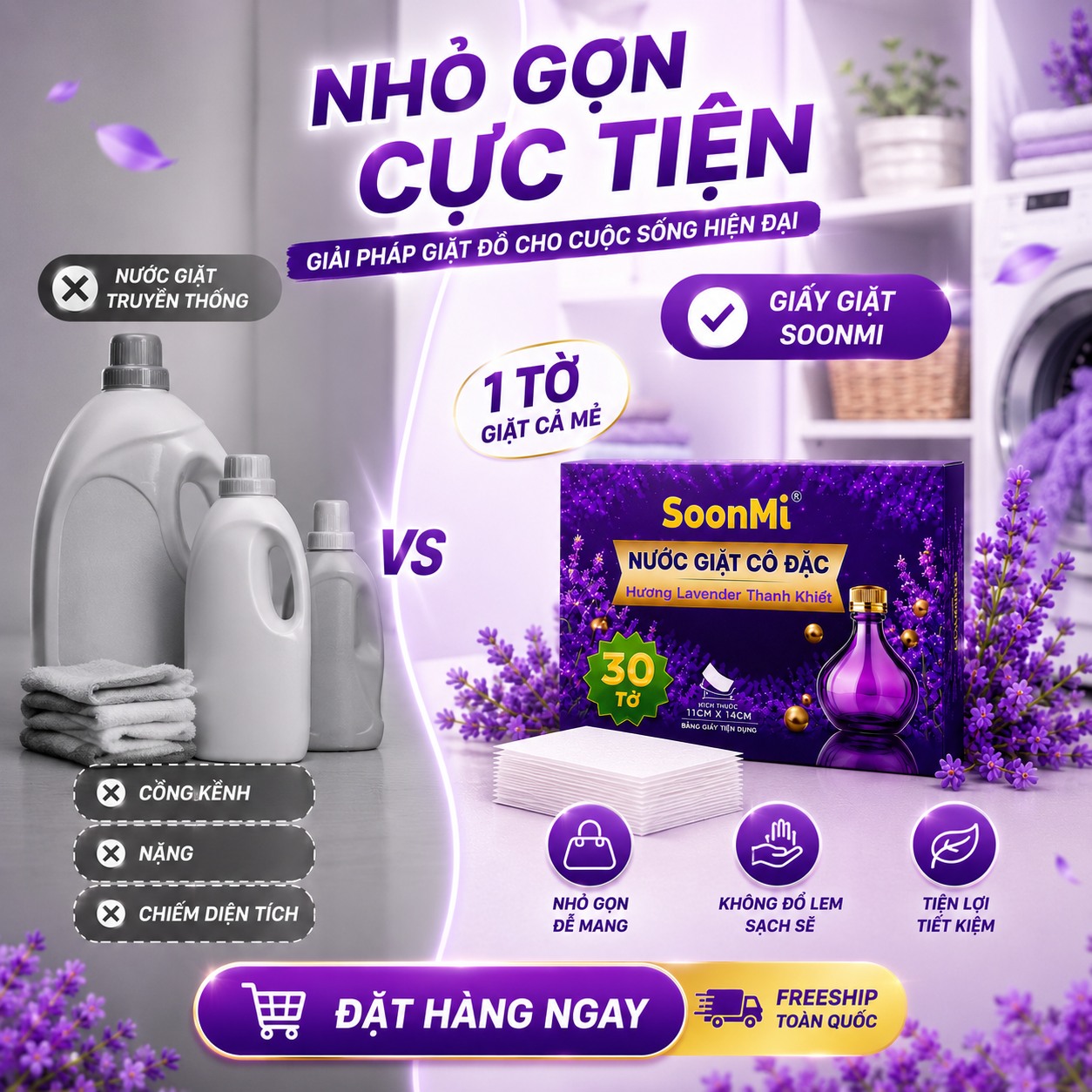Nước Giặt Cô Đặc SoonMi Hương Lavender lưu hương lâu nhỏ gọn bỏ vali du lịch, khử mùi xe hơi, thơm tủ áo_thumbnail_12