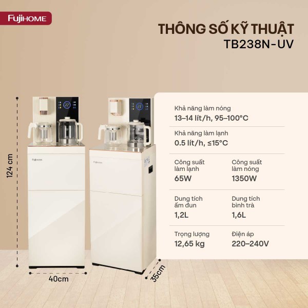 Cây nước bàn trà cao cấp có ngăn khử khuẩn UV TB238N-UV_thumbnail_7