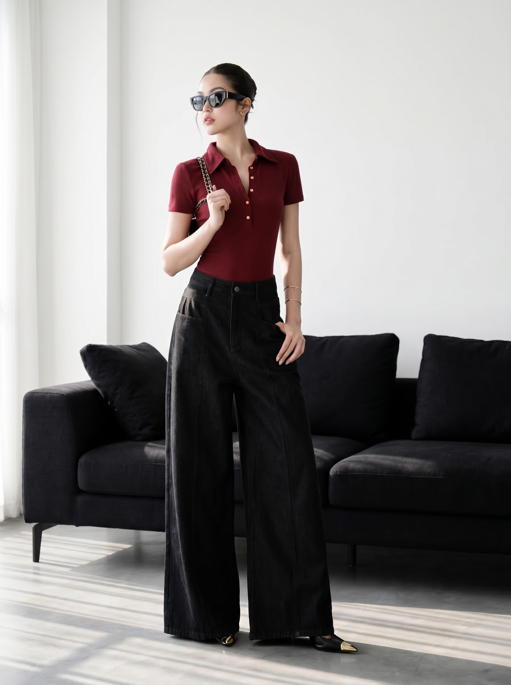 Áo thun polo body 26110 đỏ đô