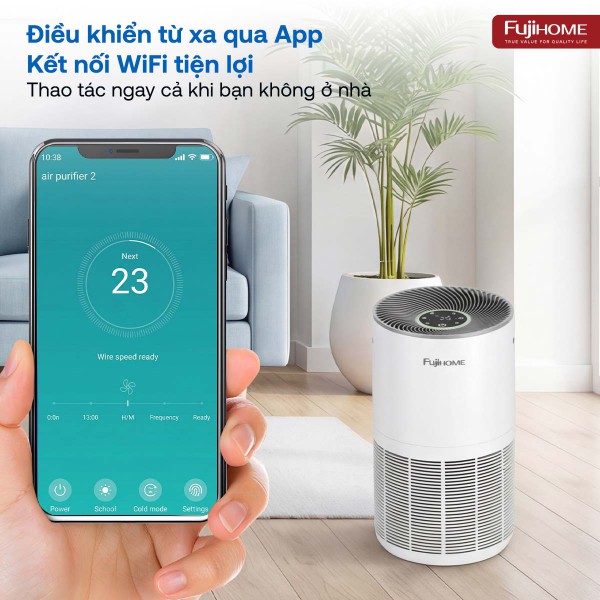 Máy lọc không khí thông minh Fujihome AP5Grand có kết nối điều khiển quả Wifi_thumbnail_3