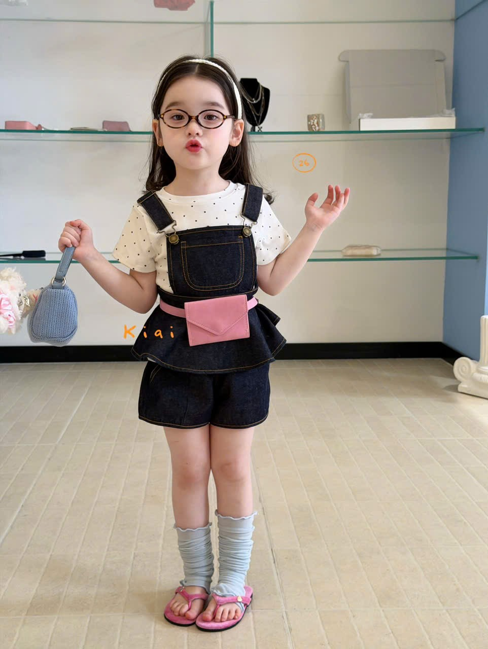 KA01 - Set yếm bò xanh hãng kiai