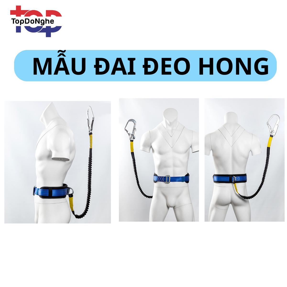 Dây đai an toàn thân và đeo hong đồ nghề 2 móc sắt TT11, Dây bảo hộ lao động trèo leo làm việc trên cao cho thợ điện, thợ quảng cáo_thumbnail_2