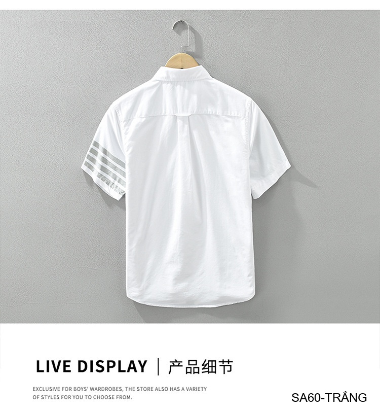 SA60 - Áo Sơ Mi Nam Tay Ngắn Phong Cách Nhật Bản Chất Cotton Thoáng Mát Đa Dụng_thumbnail_17