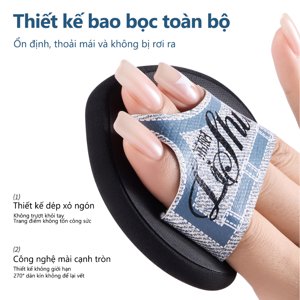 [LISHU] Set 3 mút trang điểm hình dép lê Denim Slipper-Shaped Makeup Puff