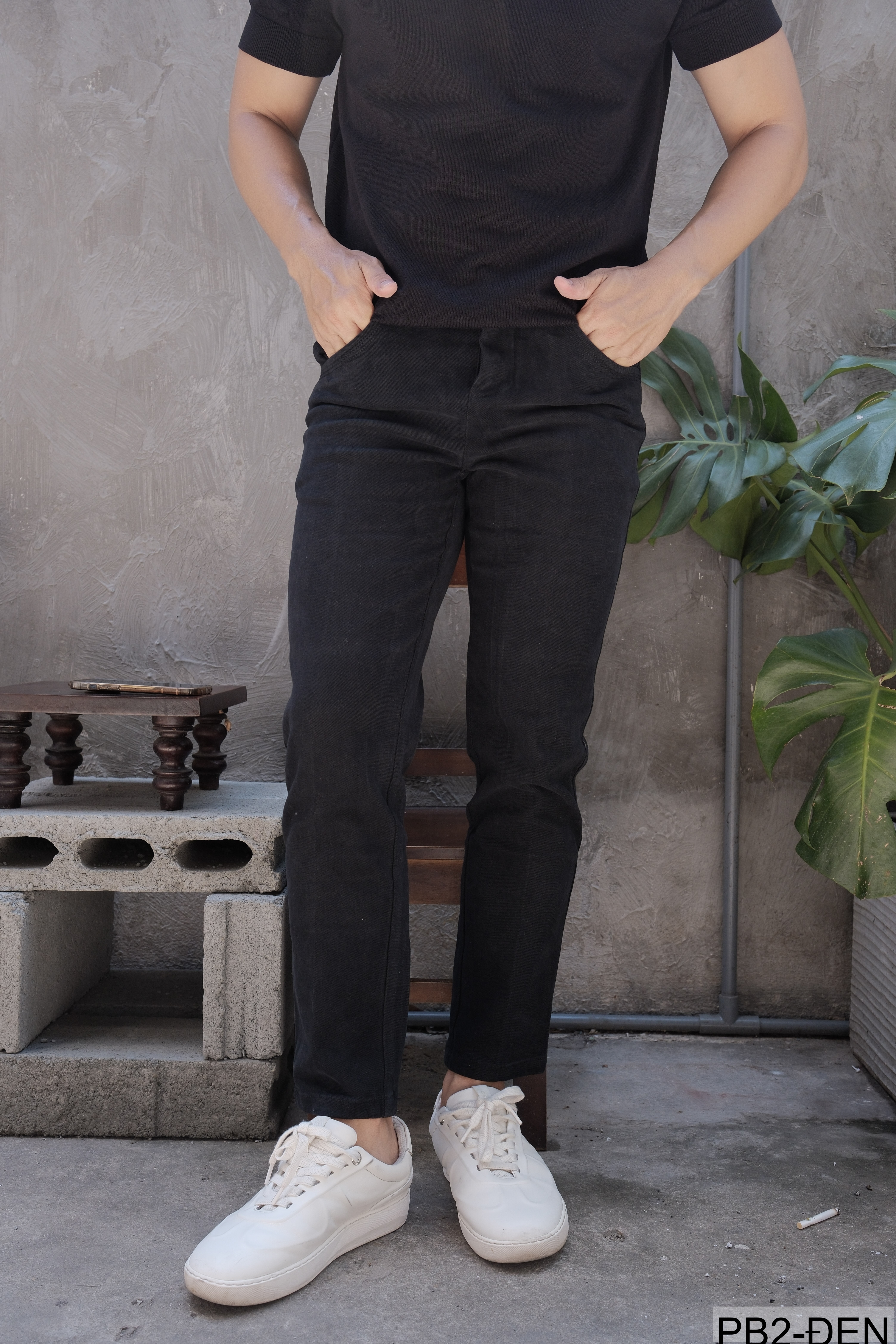 PB2 - Quần Jeans Nam Ống Đứng Cổ Điển, Chất Cotton Co Giãn, Màu Kaki Đen, Phù Hợp Đi Chơi Đi Làm_thumbnail_6