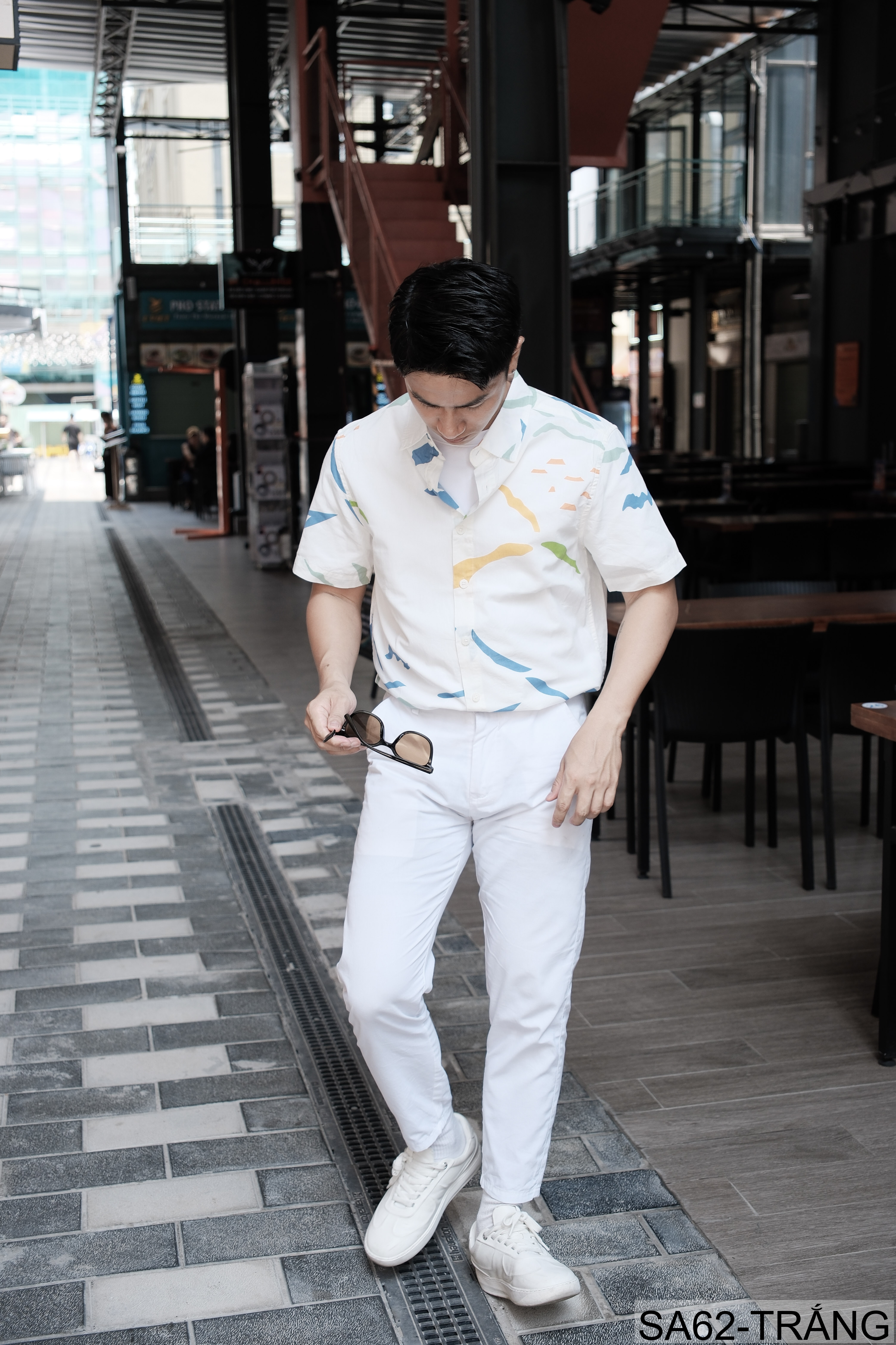 SA62 - Áo Sơ Mi Nam Tay Ngắn Phong Cách Nhật Bản In Hình Nghệ Thuật Chất Cotton Thoáng Mát_thumbnail_5