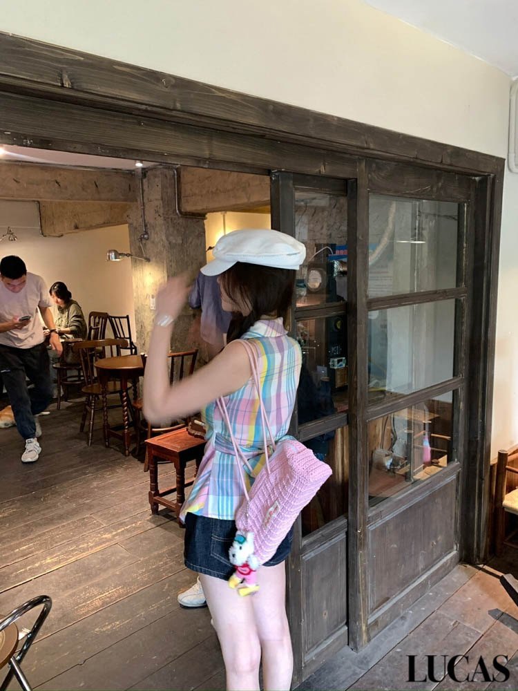 Áo yếm caro đan cổ rúm eo_thumbnail_0