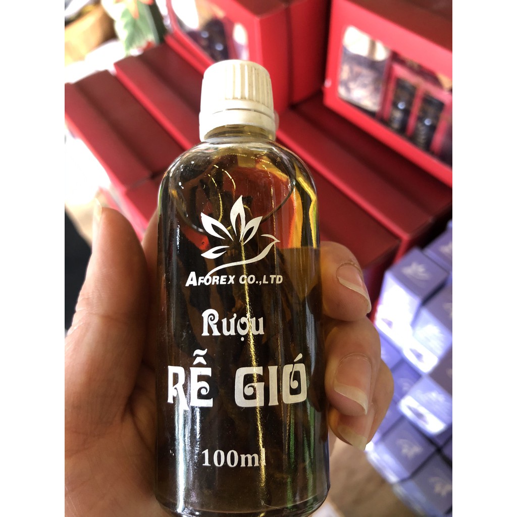 Rễ Gió Ngâm Rượu Chai 100ml - Đi ngoài , xoa bóp xương khớp , cạo gió