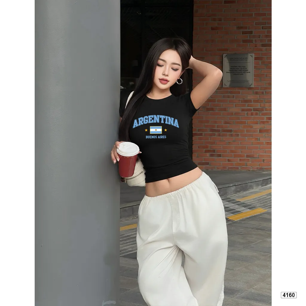 Áo thun form ôm body tôn dáng Argentina phong cách y2k Beezy 4160_thumbnail_5