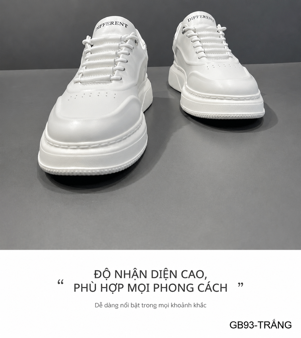 GB93 - Giày thể thao nam trắng đế dày phong cách retro, chất liệu da bò mềm mại_thumbnail_8